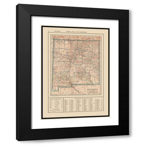 New Mexico - Reynold 1921 Black Modern Wood Framed Art Print with Double Matting by Reynold