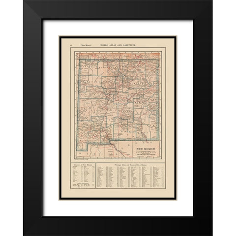 New Mexico - Reynold 1921 Black Modern Wood Framed Art Print with Double Matting by Reynold