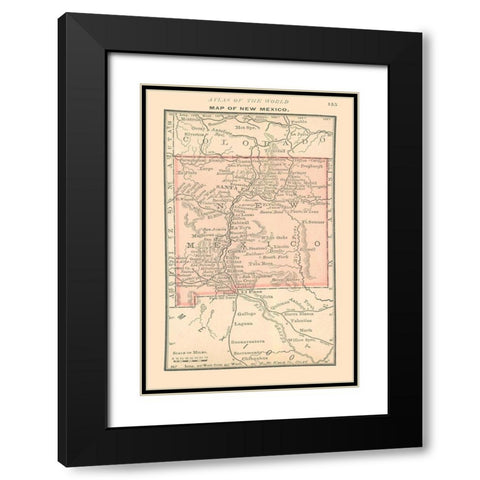 New Mexico - Alden 1886 Black Modern Wood Framed Art Print with Double Matting by Alden