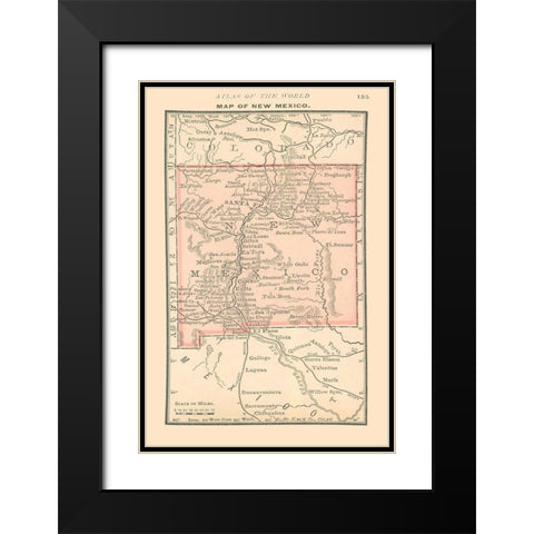 New Mexico - Alden 1886 Black Modern Wood Framed Art Print with Double Matting by Alden