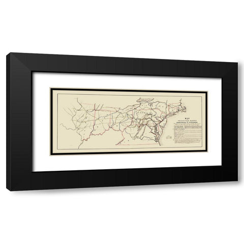 Harrisburg to Pittsburg Projected Railway - 1840 Black Modern Wood Framed Art Print with Double Matting by Unknown