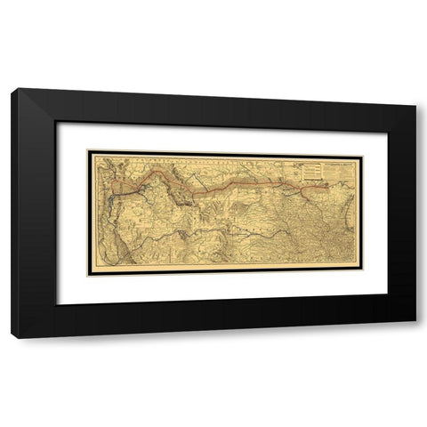Northern Pacific Railroad - Rand McNally 1882 Black Modern Wood Framed Art Print with Double Matting by Rand McNally