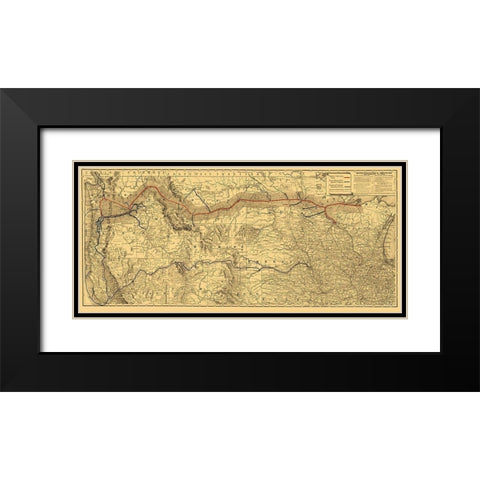 Northern Pacific Railroad - Rand McNally 1882 Black Modern Wood Framed Art Print with Double Matting by Rand McNally