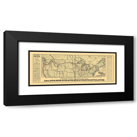 Northern Pacific Railroad - Rand McNally 1883 Black Modern Wood Framed Art Print with Double Matting by Rand McNally