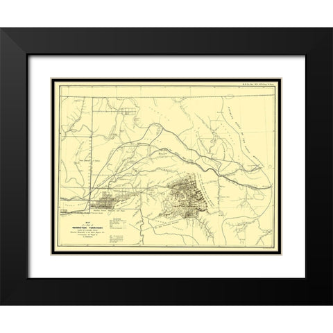 Washington Territory East of Cascade Mts Black Modern Wood Framed Art Print with Double Matting by Bien