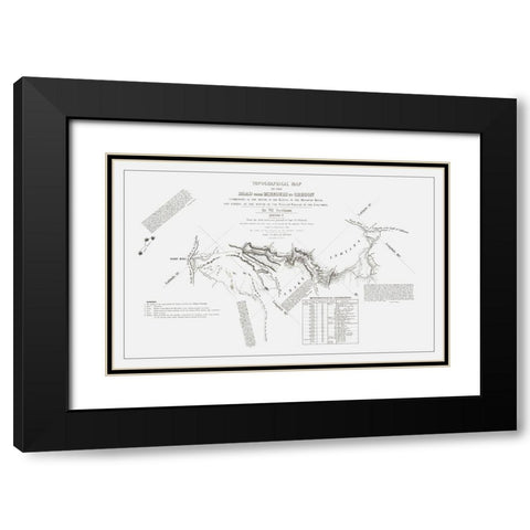 Missouri to Oregon Trail - Preuss 1846 Black Modern Wood Framed Art Print with Double Matting by Preuss