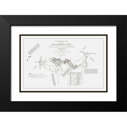 Missouri to Oregon Trail - Preuss 1846 Black Modern Wood Framed Art Print with Double Matting by Preuss