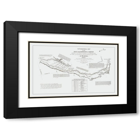 Missouri to Oregon Trail - Preuss 1846 Black Modern Wood Framed Art Print with Double Matting by Preuss