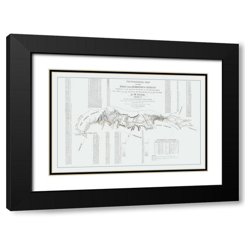 Missouri to Oregon Trail - Preuss 1846 Black Modern Wood Framed Art Print with Double Matting by Preuss