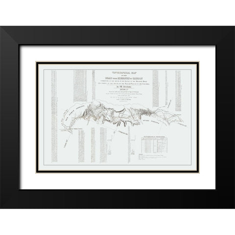 Missouri to Oregon Trail - Preuss 1846 Black Modern Wood Framed Art Print with Double Matting by Preuss
