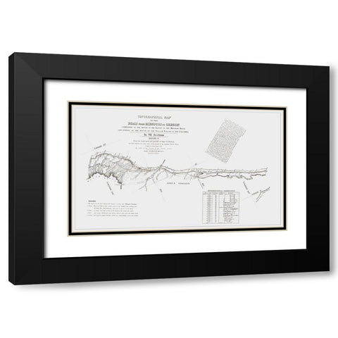 Missouri to Oregon Trail - Preuss 1846 Black Modern Wood Framed Art Print with Double Matting by Preuss