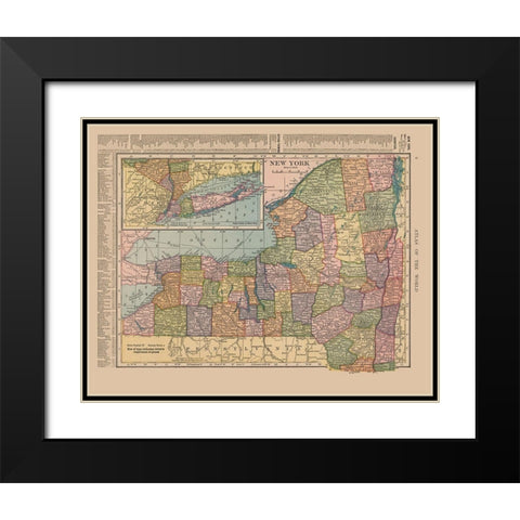 New York - Hammond 1910 Black Modern Wood Framed Art Print with Double Matting by Hammond