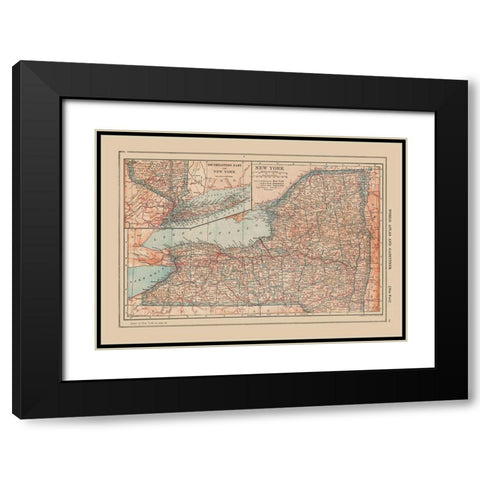 New York - Reynold 1921 Black Modern Wood Framed Art Print with Double Matting by Reynold