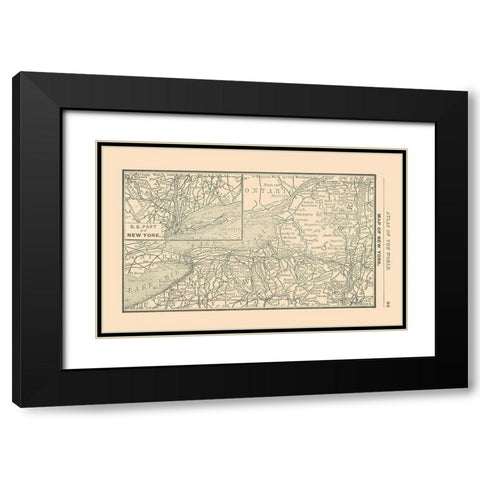New York - Alden 1886 Black Modern Wood Framed Art Print with Double Matting by Alden