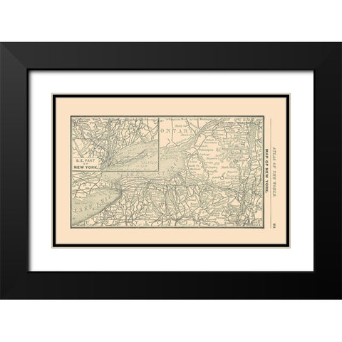 New York - Alden 1886 Black Modern Wood Framed Art Print with Double Matting by Alden
