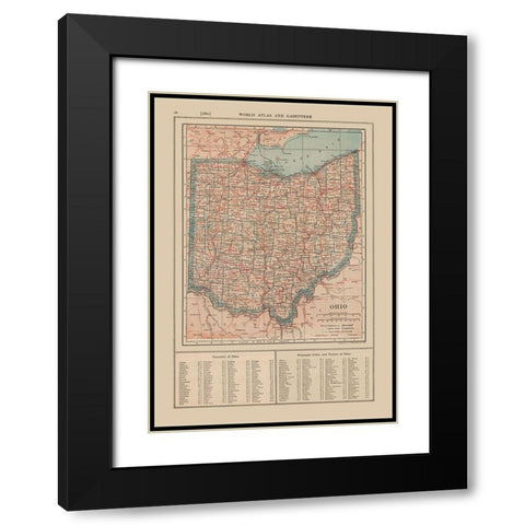 Ohio - Reynold 1921 Black Modern Wood Framed Art Print with Double Matting by Reynold