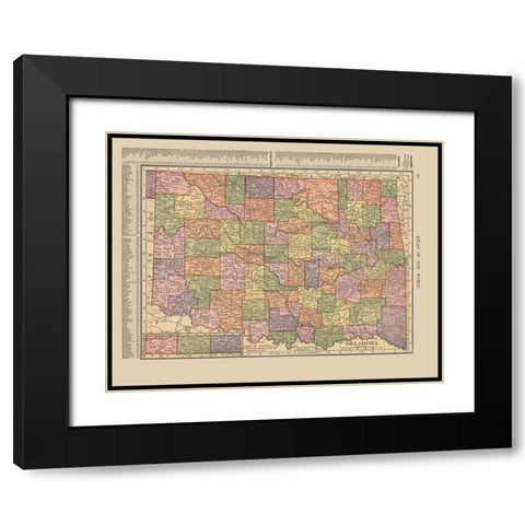 Oklahoma - Hammond 1910 Black Modern Wood Framed Art Print with Double Matting by Hammond