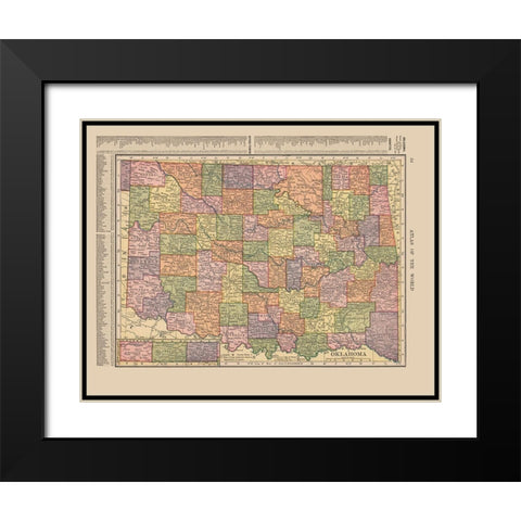 Oklahoma - Hammond 1910 Black Modern Wood Framed Art Print with Double Matting by Hammond