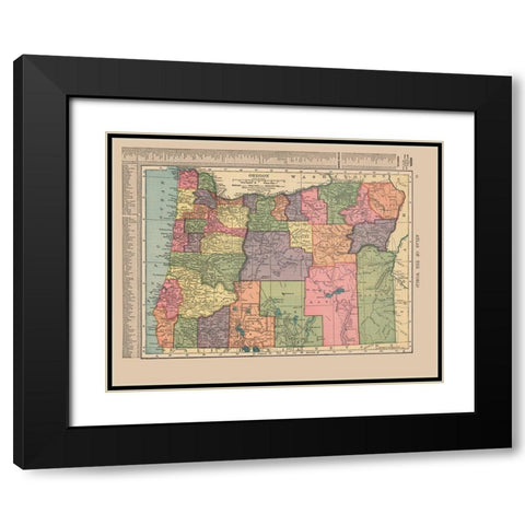 Oregon - Hammond 1910 Black Modern Wood Framed Art Print with Double Matting by Hammond