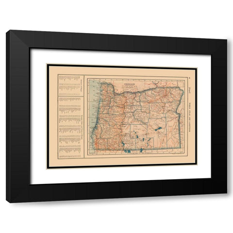 Oregon - Reynold 1921 Black Modern Wood Framed Art Print with Double Matting by Reynold