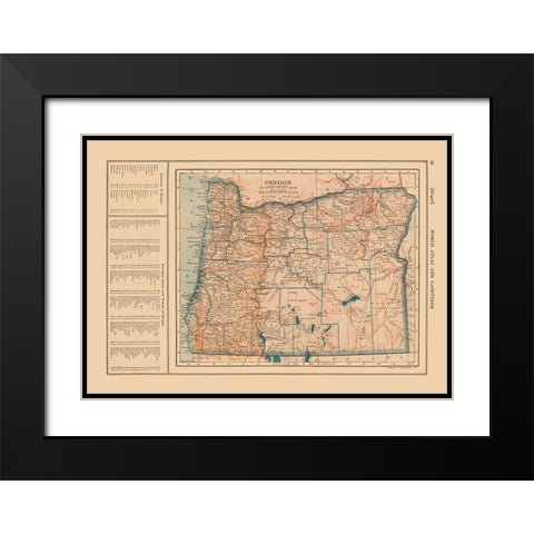 Oregon - Reynold 1921 Black Modern Wood Framed Art Print with Double Matting by Reynold