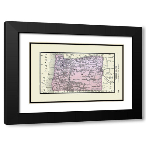 Oregon - Alden 1886 Black Modern Wood Framed Art Print with Double Matting by Alden