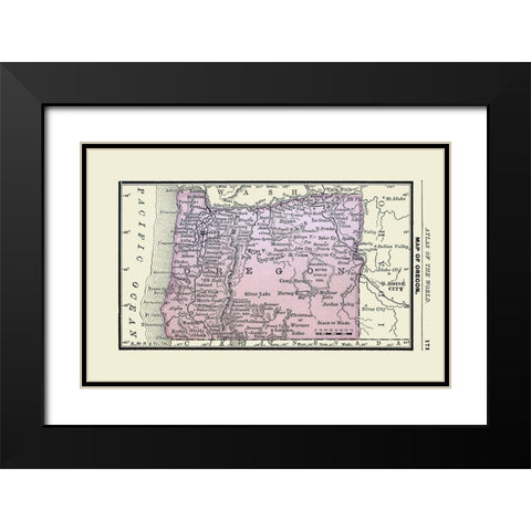 Oregon - Alden 1886 Black Modern Wood Framed Art Print with Double Matting by Alden
