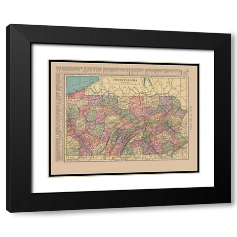 Pennsylvania - Hammond 1910 Black Modern Wood Framed Art Print with Double Matting by Hammond