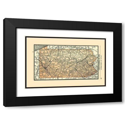 Pennsylvania - Alden 1886 Black Modern Wood Framed Art Print with Double Matting by Alden