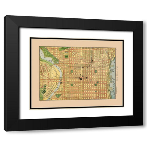 Philadelphia Pennsylvania - Hammond 1910 Black Modern Wood Framed Art Print with Double Matting by Hammond