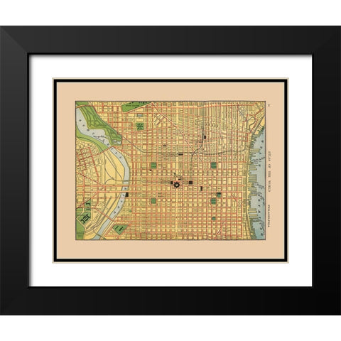 Philadelphia Pennsylvania - Hammond 1910 Black Modern Wood Framed Art Print with Double Matting by Hammond