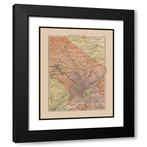 Philadelphia Pennsylvania - Hammond 1910 Black Modern Wood Framed Art Print with Double Matting by Hammond