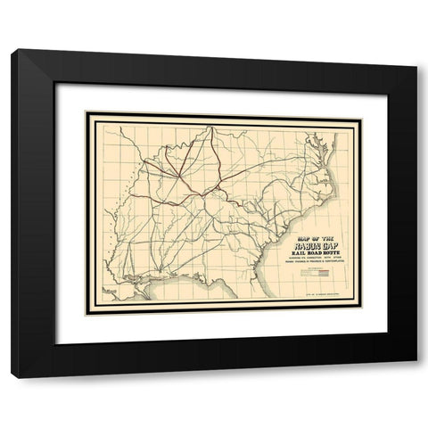 Rabun Gap Railroad - Keenan 1850 Black Modern Wood Framed Art Print with Double Matting by Keenan