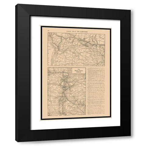 Illinois Central Railroad - Reynold 1921 Black Modern Wood Framed Art Print with Double Matting by Reynold