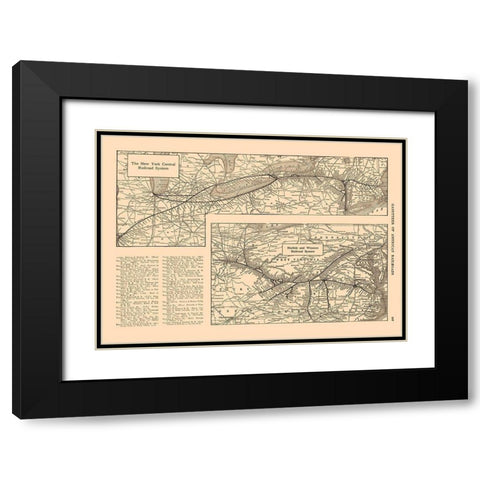 New York Central Railroad, Norfolk - Reynold 1921 Black Modern Wood Framed Art Print with Double Matting by Reynold