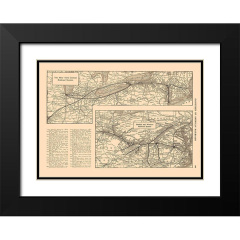 New York Central Railroad, Norfolk - Reynold 1921 Black Modern Wood Framed Art Print with Double Matting by Reynold