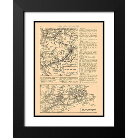 Salt Lake Route, New York - Railroad - Reynold Black Modern Wood Framed Art Print with Double Matting by Reynold