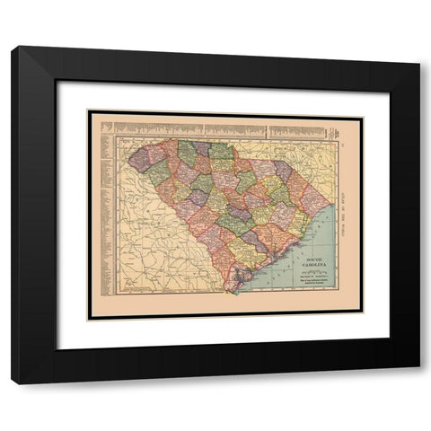 South Carolina - Hammond 1910 Black Modern Wood Framed Art Print with Double Matting by Hammond