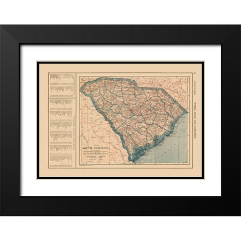 South Carolina - Reynold 1921 Black Modern Wood Framed Art Print with Double Matting by Reynold