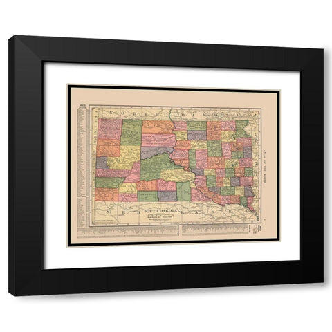 South Dakota - Hammond 1910 Black Modern Wood Framed Art Print with Double Matting by Hammond