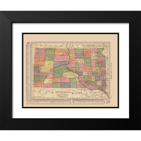 South Dakota - Hammond 1910 Black Modern Wood Framed Art Print with Double Matting by Hammond