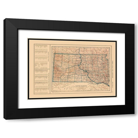 South Dakota - Reynold 1921 Black Modern Wood Framed Art Print with Double Matting by Reynold