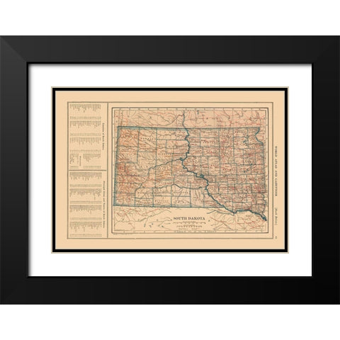 South Dakota - Reynold 1921 Black Modern Wood Framed Art Print with Double Matting by Reynold