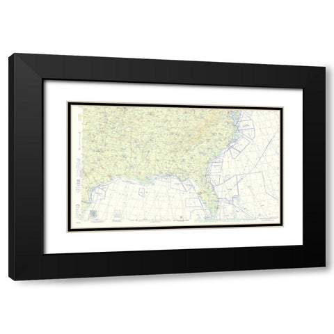 Southeast United States Aeronautical - USAF 1960 Black Modern Wood Framed Art Print with Double Matting by USAF