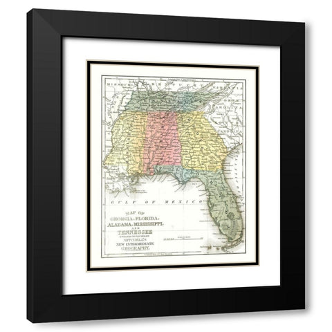 South East Coast - Mitchell 1869 Black Modern Wood Framed Art Print with Double Matting by Mitchell