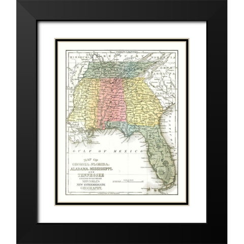 South East Coast - Mitchell 1869 Black Modern Wood Framed Art Print with Double Matting by Mitchell