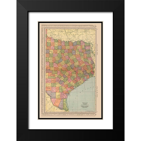 East Texas - Hammond 1910 Black Modern Wood Framed Art Print with Double Matting by Hammond