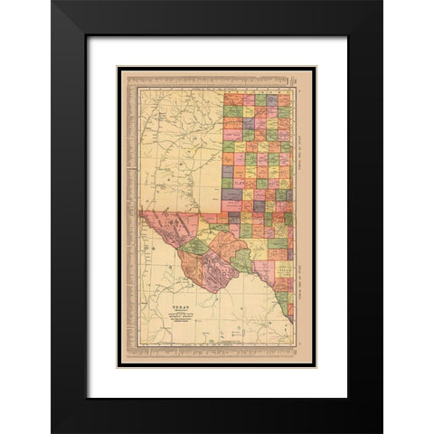 West Texas - Hammond 1910 Black Modern Wood Framed Art Print with Double Matting by Hammond