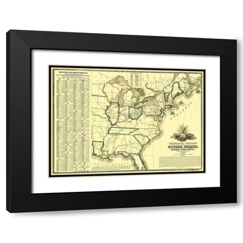 Telegraph Stations United States Canada - Barr Black Modern Wood Framed Art Print with Double Matting by Barr