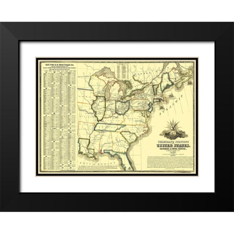 Telegraph Stations United States Canada - Barr Black Modern Wood Framed Art Print with Double Matting by Barr